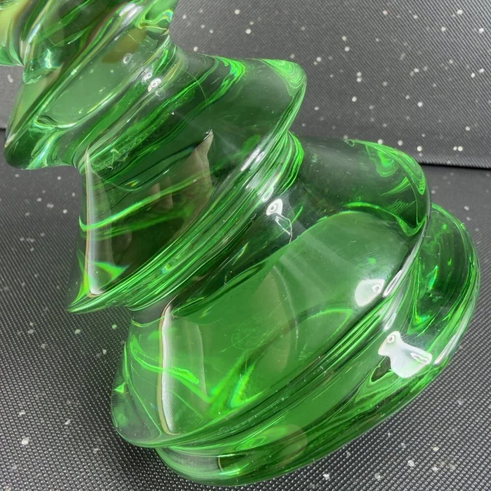 BACCARAT Crystal Green‎ Christmas Tree Figurine Noel Enchanting Eye Fir Signed